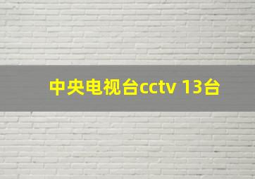 中央电视台cctv 13台